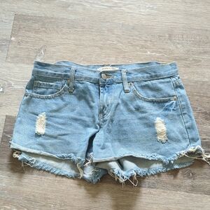 Distressed Denim Shorts